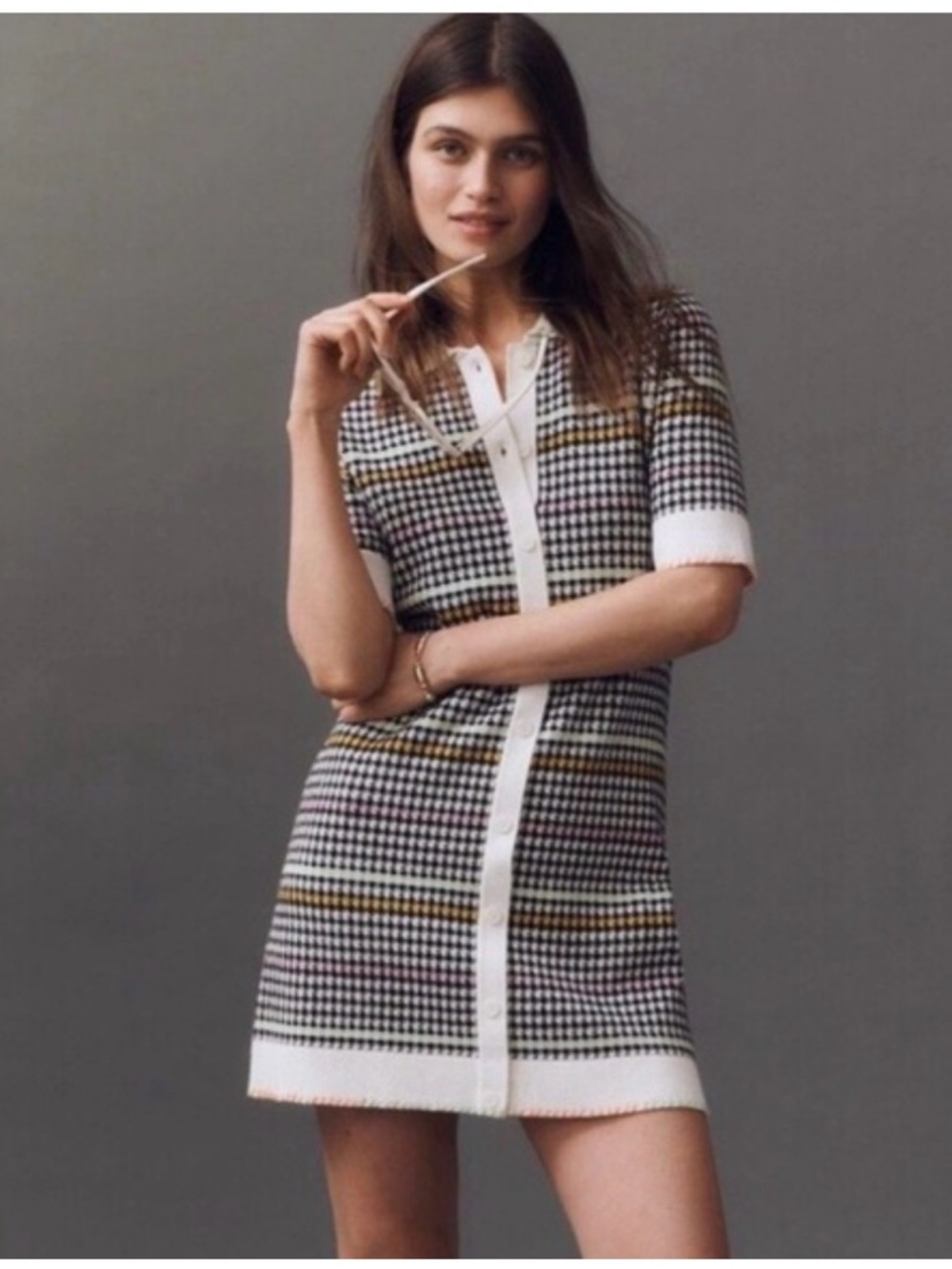 Maeve anthropology Houndstooth knit Dress NWT